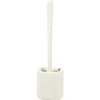 Brosse WC silicone ronde avec support blanc
