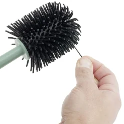 Brosse WC silicone ronde avec support plastique vert
