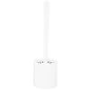 Brosse WC silicone ronde avec support plastique blanc