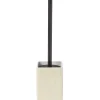 Brosse WC socle carré grès rayure verticale blanc beige 9,2x9,2xH36cm