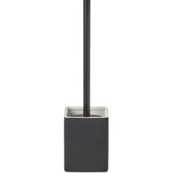 Brosse WC socle carré grès noir 9,2x9,2xH36cm