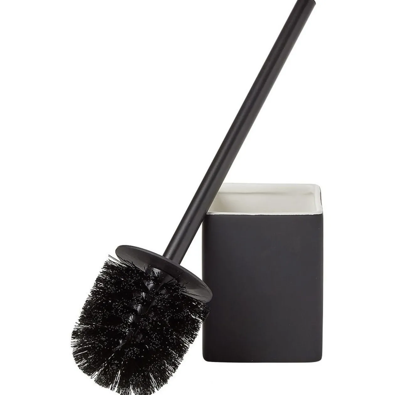 Brosse WC socle carré grès noir 9,2x9,2xH36cm