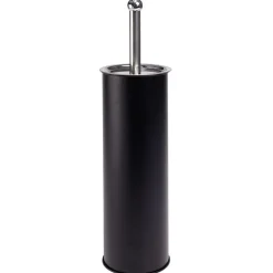 Brosse WC socle haut rond métal noir Ø9,5xH38cm