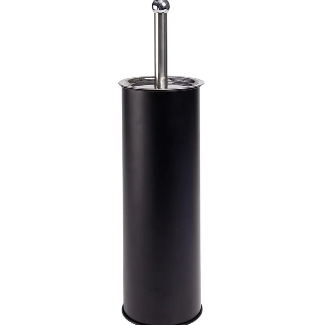 Brosse WC socle haut rond métal noir Ø9,5xH38cm