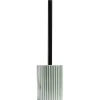 Brosse WC socle rond grès rayure verticale vert et blanc Ø9,2xH36cm