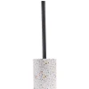 Brosse WC socle rond grès terrazzo blanc bleu marron Ø9,2xH36cm