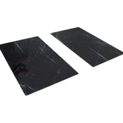 Cache plaque de cuisson en verre noir effet marbre 52x30cm