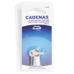 Cadenas en acier gris chromé de 20 mm - 2 clés