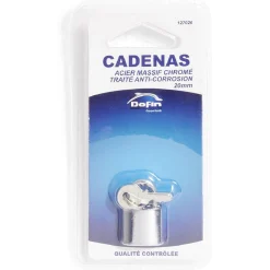 Cadenas en acier gris chromé de 20 mm - 2 clés