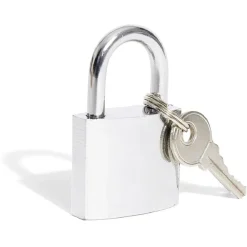 Cadenas en acier gris chromé de 32 mm - 2 clés