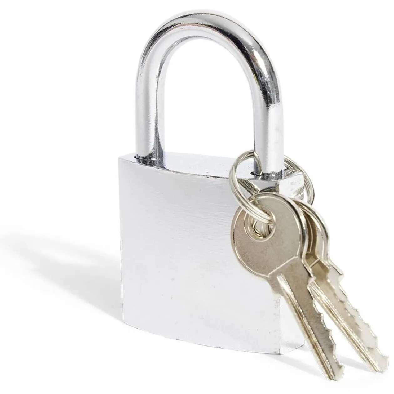 Cadenas en acier gris chromé de 38 mm - 2 clés