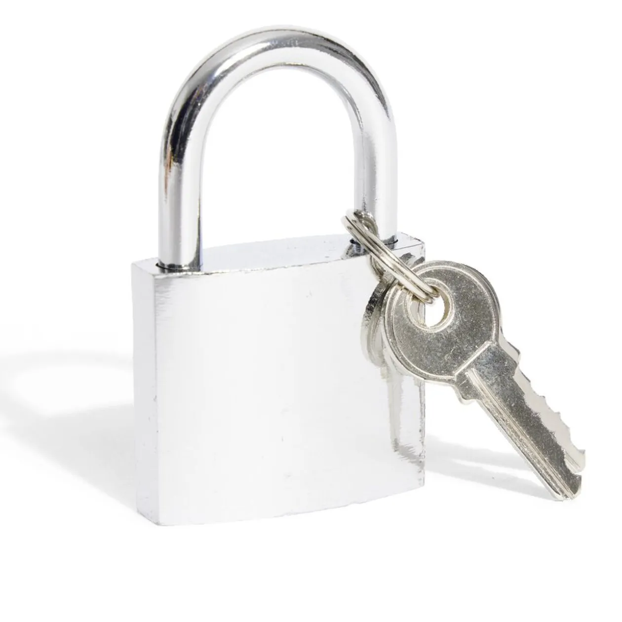 Cadenas en acier gris chromé de 38 mm - 2 clés