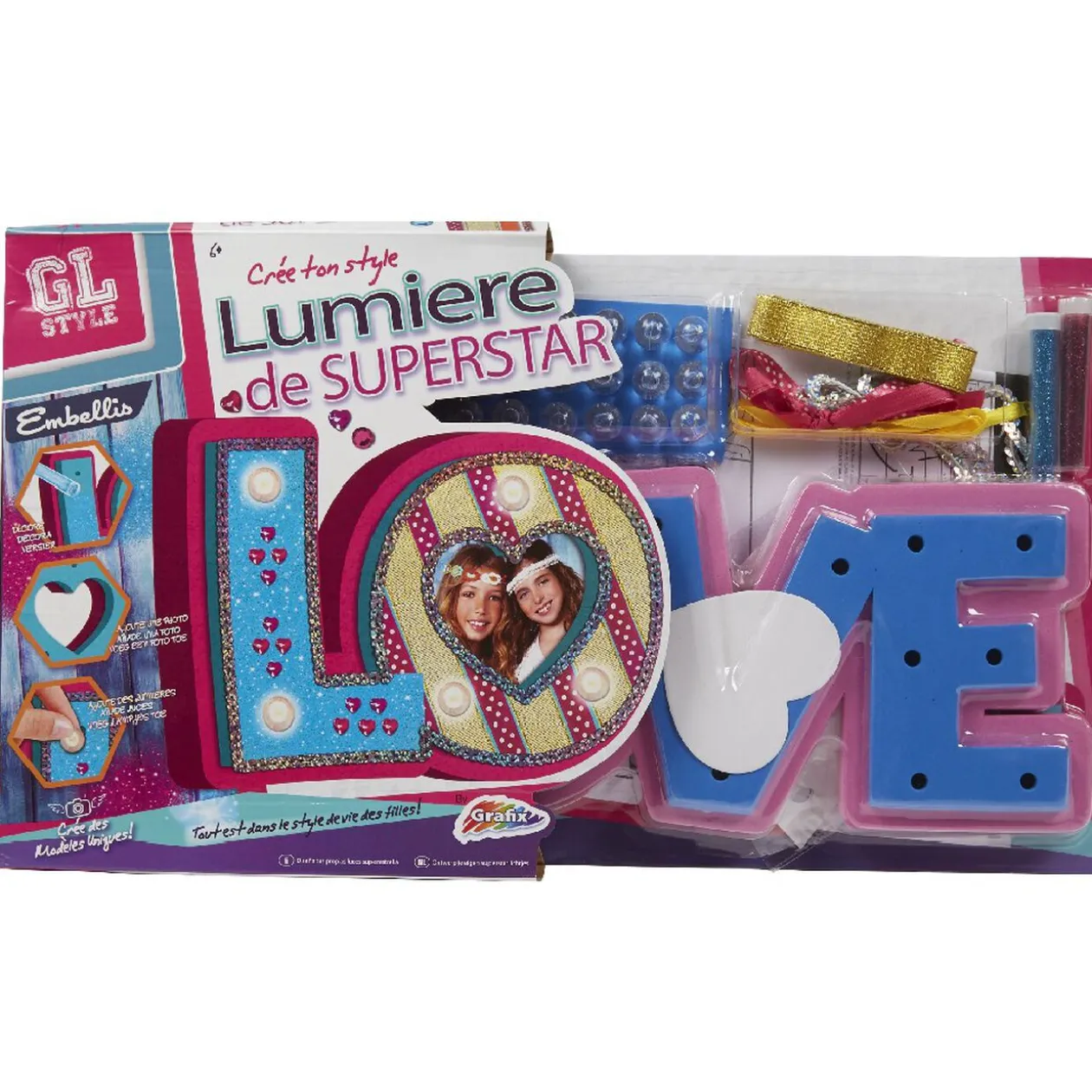 Cadre photo lumineux mot LOVE à décorer