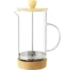 Cafetière à piston en verre, acier et bambou 1L