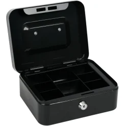 Caisse à monnaie avec 2 clés métal gris foncé