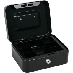 Caisse à monnaie avec 2 clés métal gris foncé