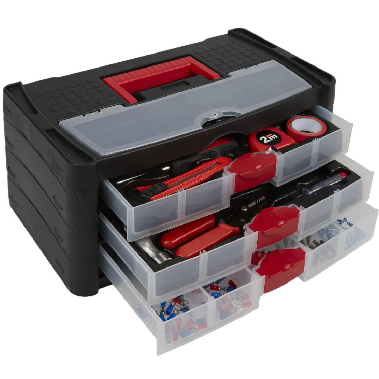 Caisse à outils 3 tiroirs avec 160 outils