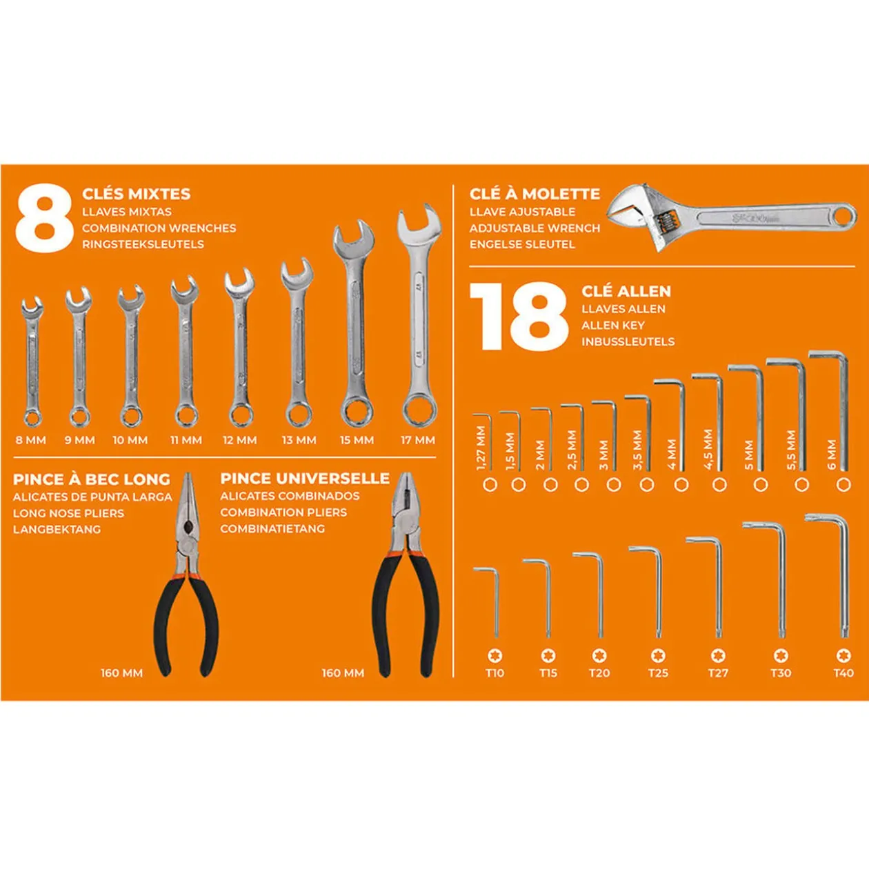 Caisse à outils en acier 119 pièces