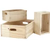 Caisse de rangement en bois x3