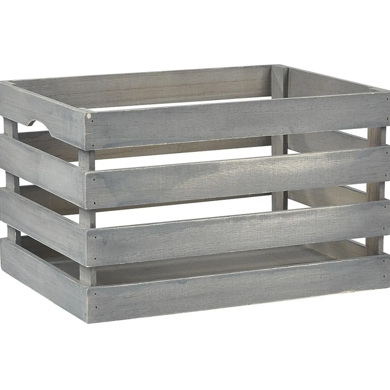 Caisse de rangement en bois gris