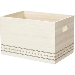 Caisse de rangement en bois L.28 x l.18 x H.18 cm