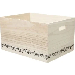 Caisse de rangement en bois L.28 x l.18 x H.18 cm