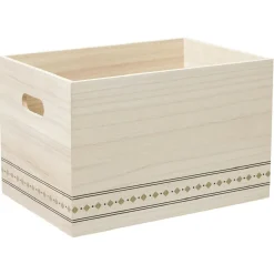 Caisse de rangement en bois L.33 x l.23 x H.21 cm