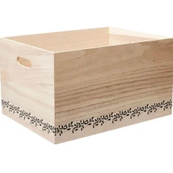 Caisse de rangement en bois L.38 x l.28 x H.33 cm