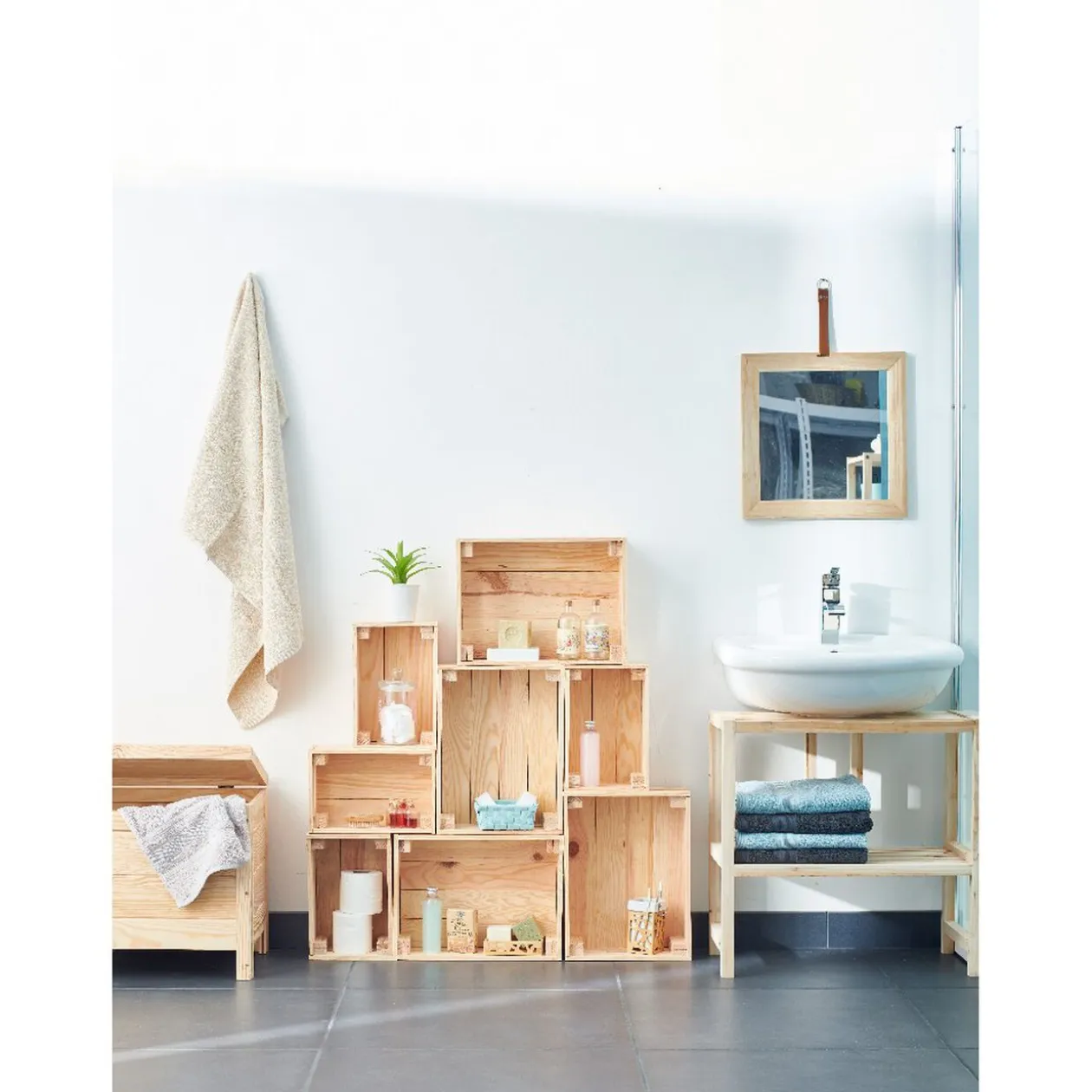 Caisse en bois pin massif à monter soi-même petit modèle