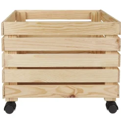 Caisse en bois pin massif roulette à monter grand modèle