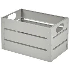 Caisse métallique de rangement blanc lin x3