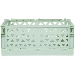 Caisse pliable avec porte-étiquette vert L17xl12,5xH7cm