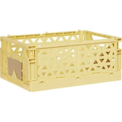 Caisse pliable avec porte-étiquette jaune L17xl12,5xH7cm