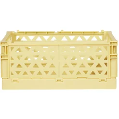 Caisse pliable avec porte-étiquette jaune L17xl12,5xH7cm