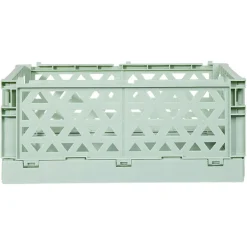 Caisse pliable avec porte-étiquette vert L33xl25xH15cm