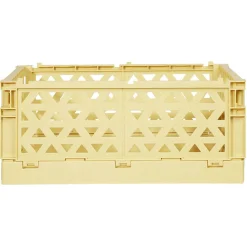 Caisse pliable avec porte-étiquette jaune L33xl25xH15cm