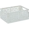 Caisse pliable polypropylène 17x12x7.5cm gris pastel