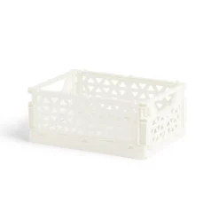 Caisse pliable polypropylène 17x12x7.5cm gris pastel