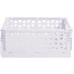 Caisse pliable violet pastel 3,4L - 24x17xH10cm