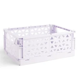 Caisse pliable violet pastel 9,1L - 33x23xH14cm