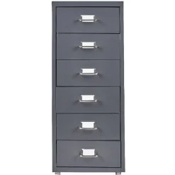 Caisson 6 tiroirs 4 roues noir