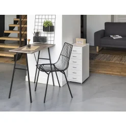 Caisson 6 tiroirs 4 roues noir