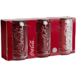 Canette de Coca x3 en verre transparent