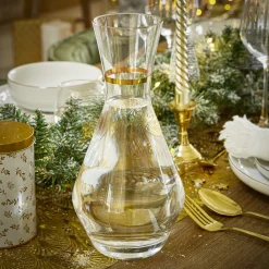 Carafe en verre goulot liseré doré 1,3L