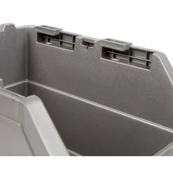 Casier de rangement superposable gris et rouge x4