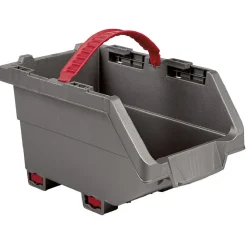 Casier de rangement superposable gris et rouge x4