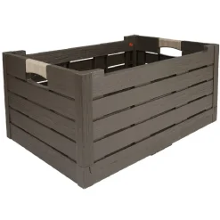 Casier pliant 60 L plastique finition bois marron