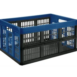 Casier pliant 45L plastique bleu et noir