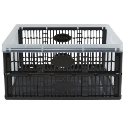 Casier pliant noir et blanc transparent 32 L