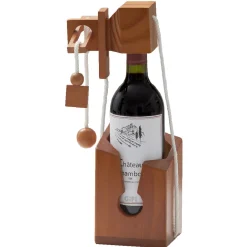 Casse tête bouteille emprisonnée avec cadenas support bois